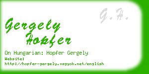 gergely hopfer business card